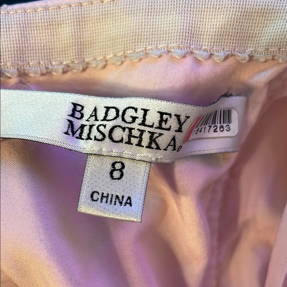 Badgley Mischka Rosette Scuba Strapless Gown, 8 - Picture 5 of 16